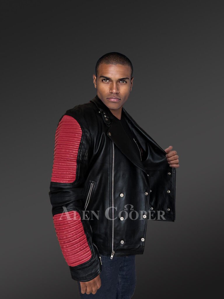 Dual Color Leather Jacket