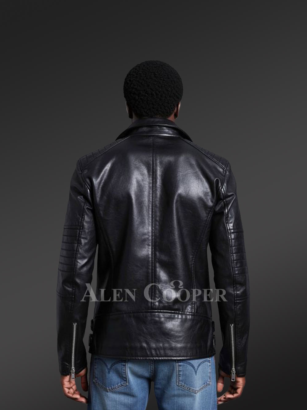 Leather Biker Jacket with Quilt Details on Sleeves Exudes Rugged Charm - Image 2