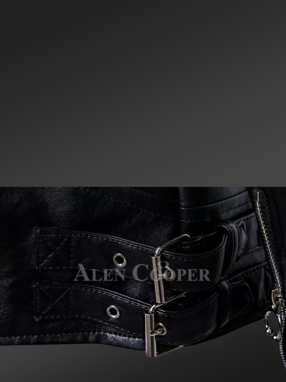 Leather Biker Jacket with Quilt Details on Sleeves Exudes Rugged Charm - Image 7