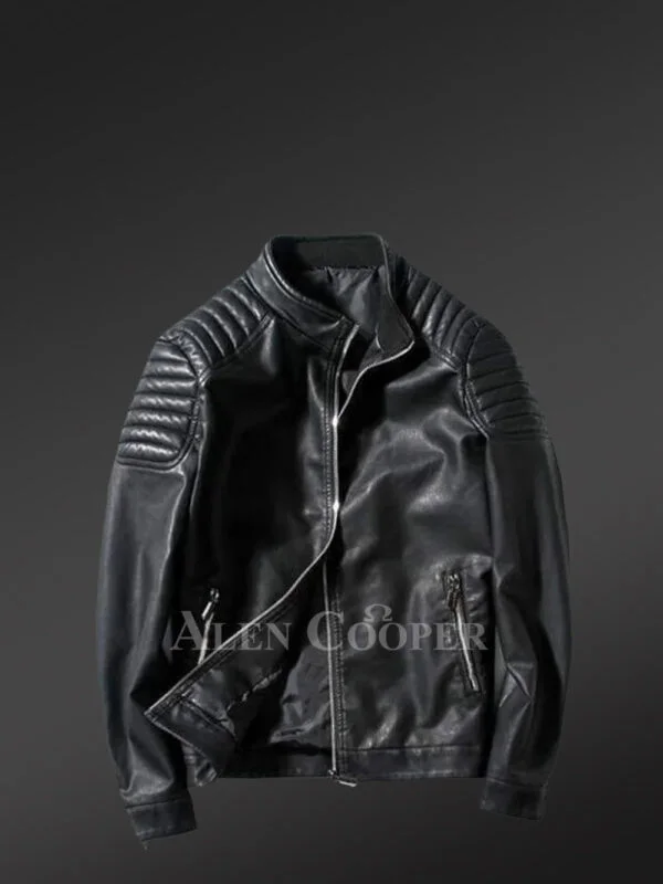 Mens Black Moto Leather Jacket – Perfect Fusion of Sophistication & Comfort - Image 4