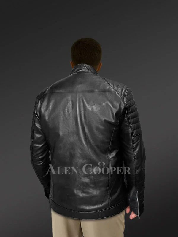 Mens Black Moto Leather Jacket – Perfect Fusion of Sophistication & Comfort - Image 2