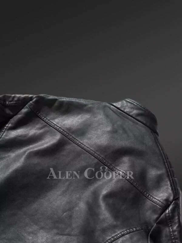 Mens Black Moto Leather Jacket – Perfect Fusion of Sophistication & Comfort - Image 8