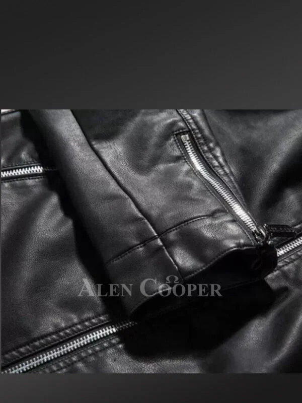 Mens Black Moto Leather Jacket – Perfect Fusion of Sophistication & Comfort - Image 5