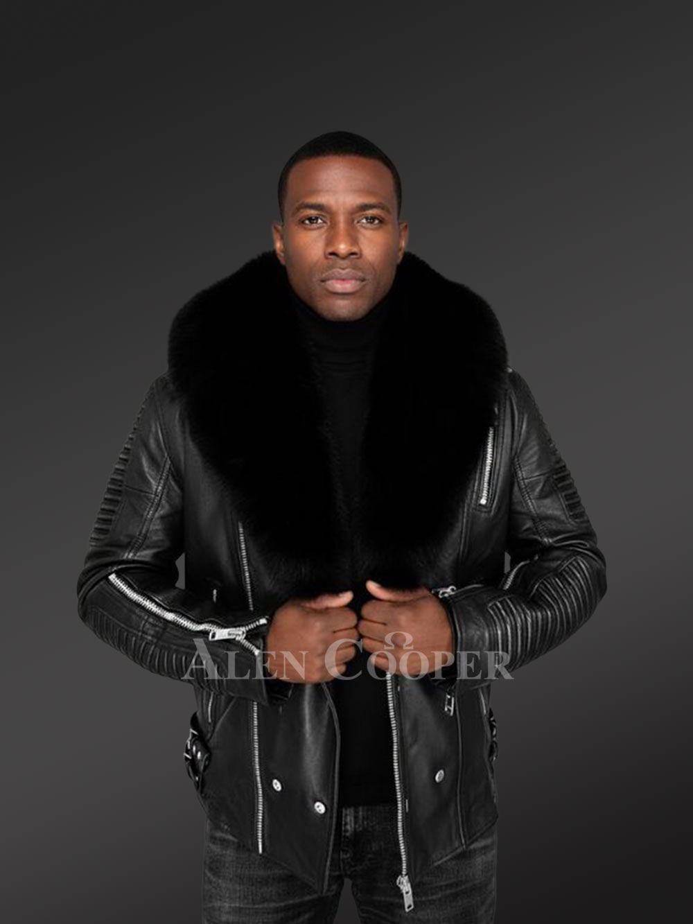 Mens Hooded Leather Biker Jacket with a Comfy Spectacular Look - Image 3