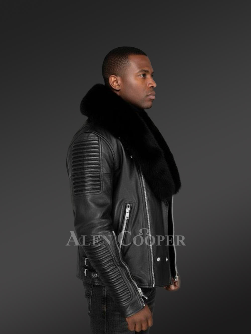 Mens Hooded Leather Biker Jacket with a Comfy Spectacular Look - Image 5
