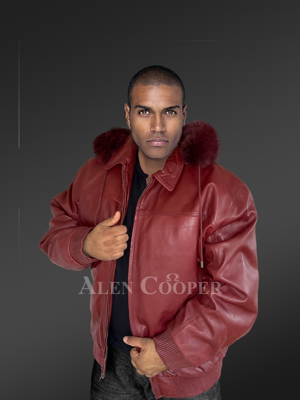 Leather Bomber Jacket with Detachable Hood – A Classy Thermal Outerwear - Image 5