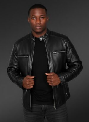 Men’s Leather Jacket with Zipper Accents – An Absolute Thermal Outerwear