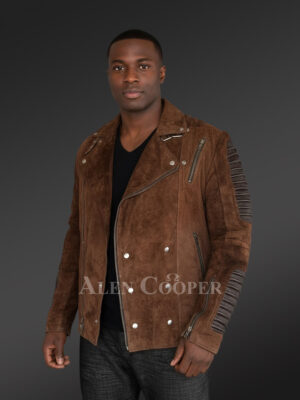 Men's Suede Leather Biker jacket
