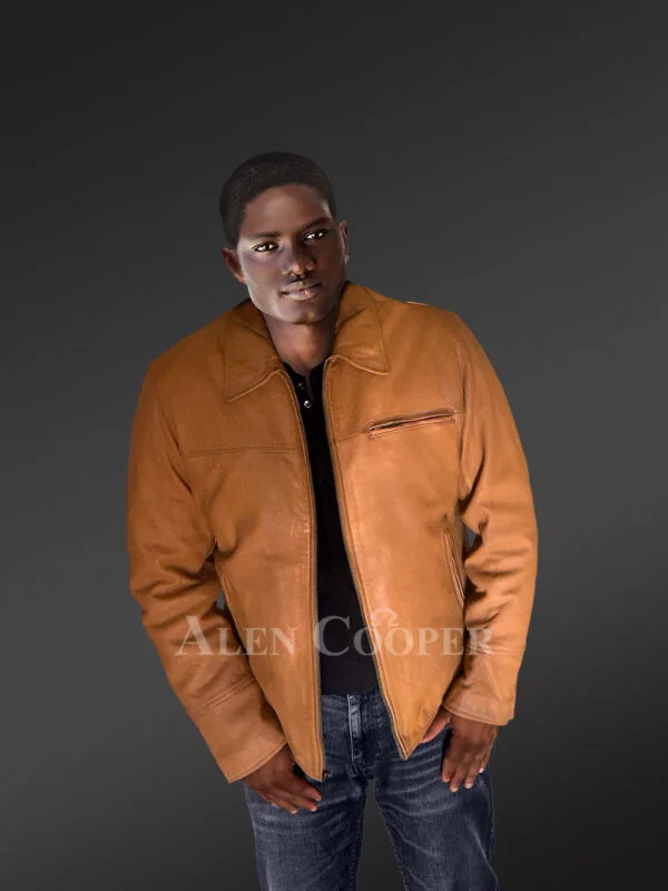 Leather Dean Jacket in a Classy Dapper Style - Image 3