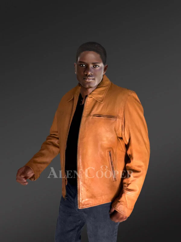 Leather Dean Jacket in a Classy Dapper Style - Image 2
