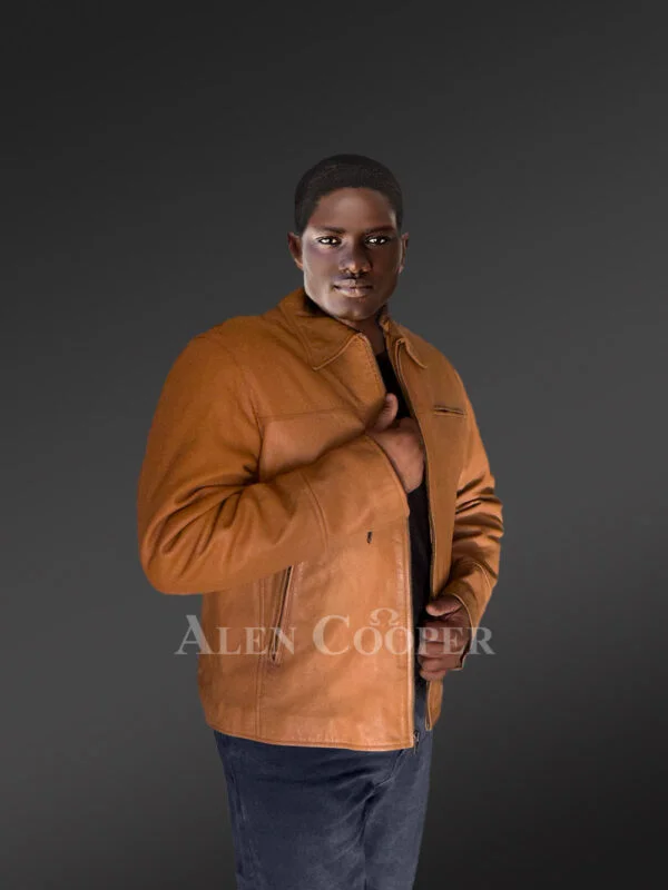 Leather Dean Jacket in a Classy Dapper Style - Image 5