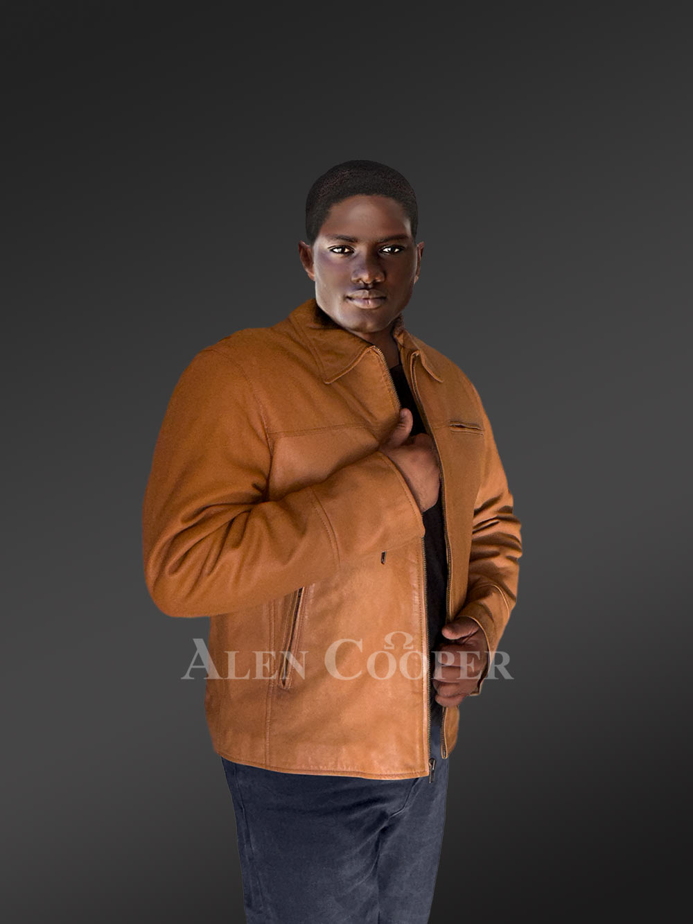 Leather Dean Jacket in a Classy Dapper Style - Image 5