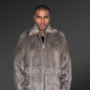 Men’s Fullskin Blue Iris Grey Mink Bomber