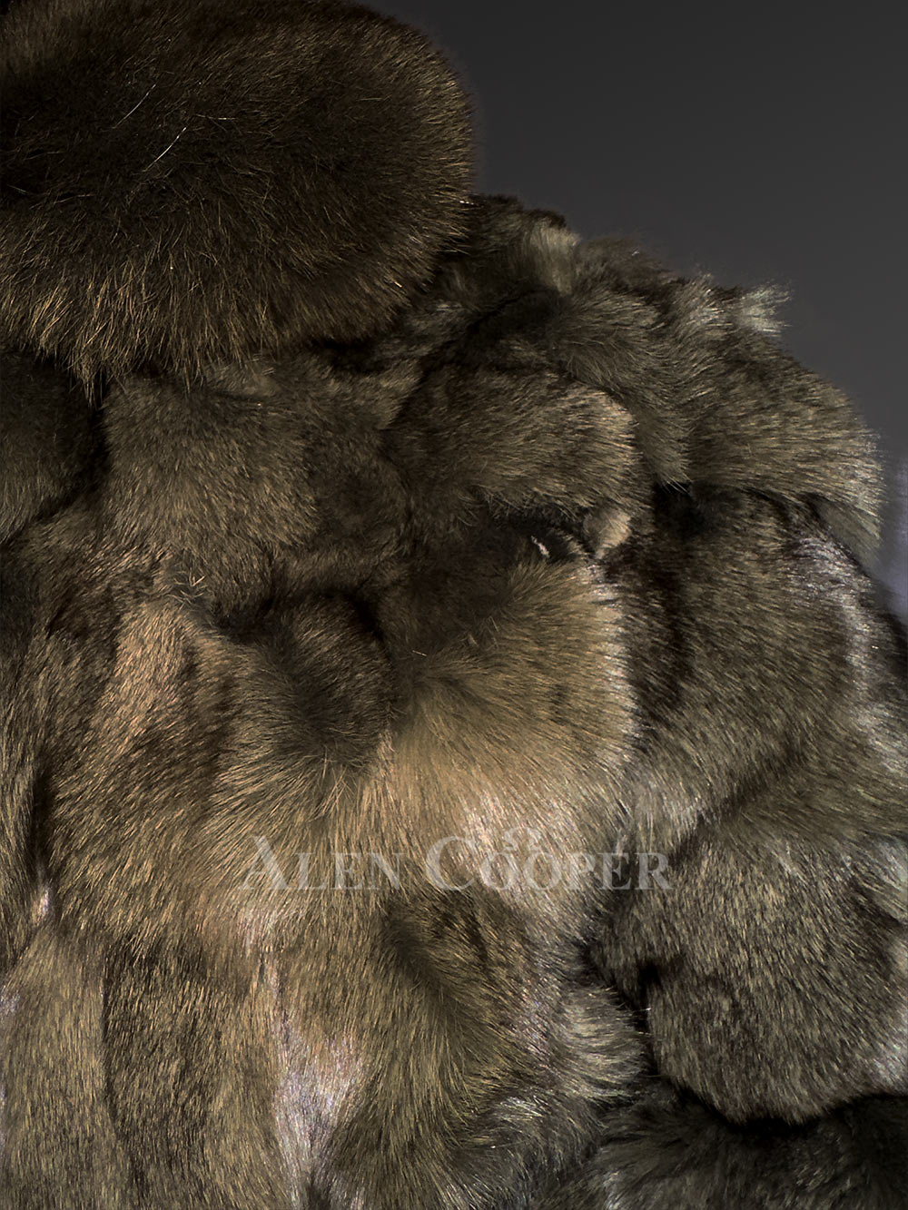 Mens Olive Green Bomber of Fox Fur – Spectacular Outfit for Grand Events - Image 8