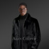 mens black mink bomber jacket