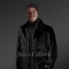 mens black mink bomber jacket