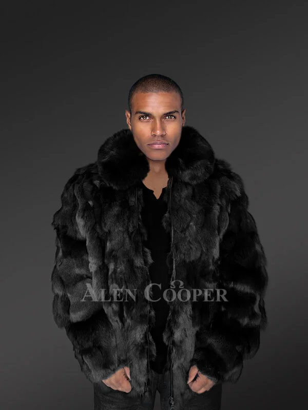 Mens Section Fox Fur Bomber Jacket Soothing Your Winter Evenings - Image 2