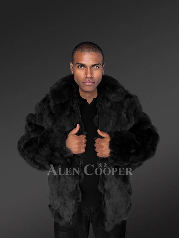 Mens Section Fox Fur Bomber Jacket Soothing Your Winter Evenings - Image 6