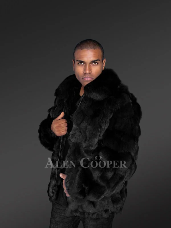 Mens Section Fox Fur Bomber Jacket Soothing Your Winter Evenings - Image 7