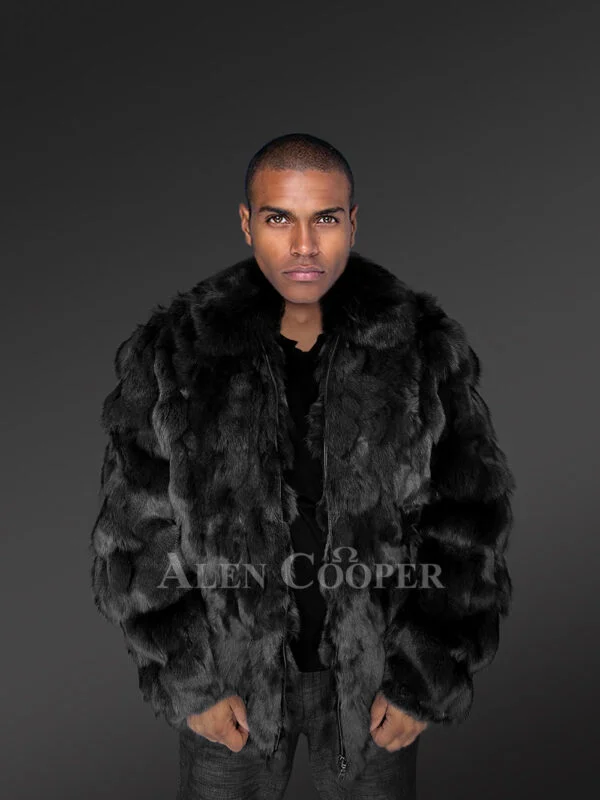Mens Section Fox Fur Bomber Jacket Soothing Your Winter Evenings - Image 5