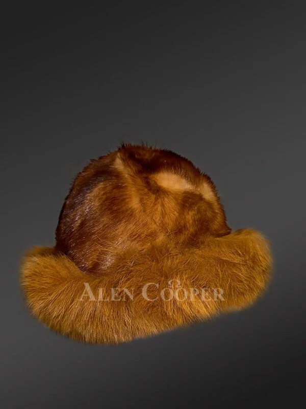 Womens Whiskey Gold Hat Of Mink – Makes One Look Gorgeous Anytime