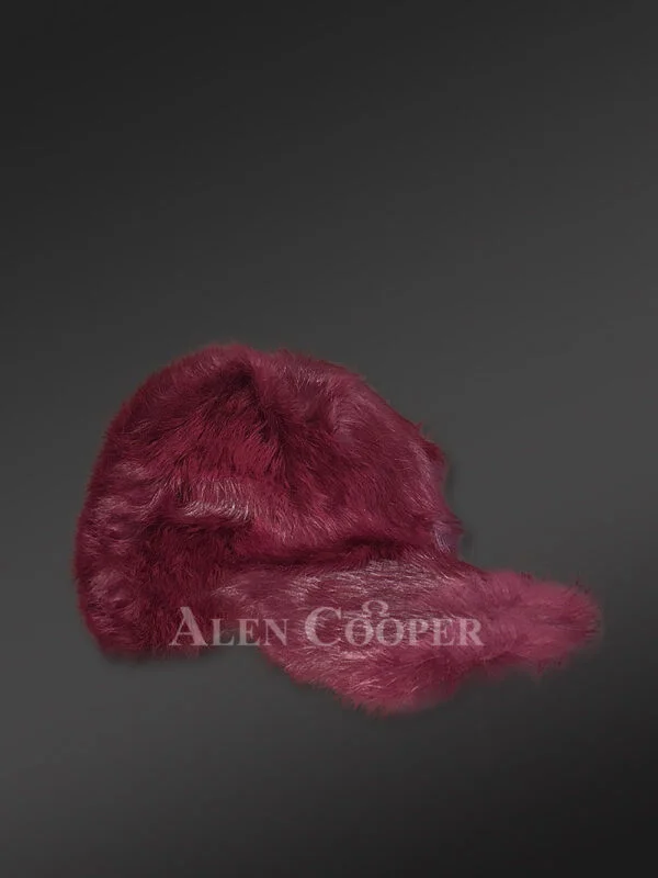 Mens Rabbit Baseball Hat in Burgundy for a Comfy Flamboyant look - Image 2