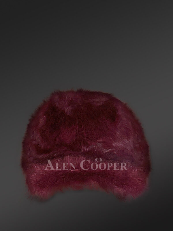 Mens Rabbit Baseball Hat in Burgundy for a Comfy Flamboyant look - Image 4