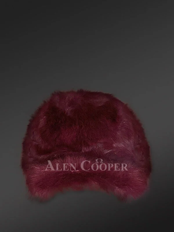 Mens Rabbit Baseball Hat in Burgundy for a Comfy Flamboyant look - Image 4