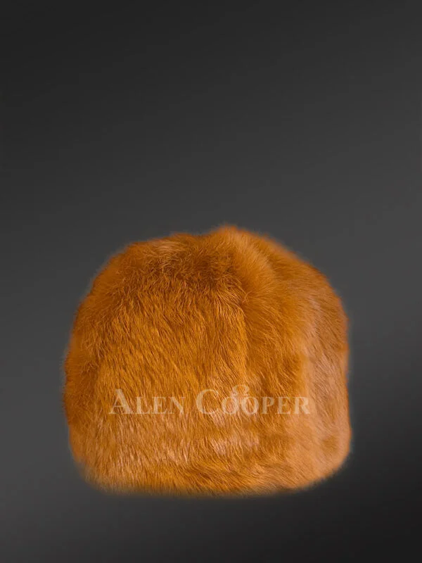 Mens Tan Rabbit Fur Baseball Hat – Luxury and Comfort in Harmony - Image 4