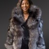 Silver Fox Bomber Jacket with Hood