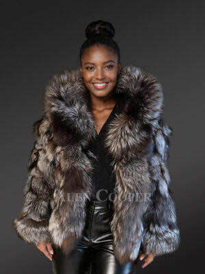Silver Fox Bomber Jacket with Hood – Exceptional Comfort with Luxurious Feel