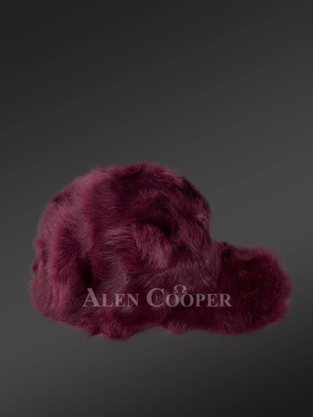 Mens Rabbit Baseball Hat in Burgundy (6)