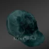 Mens Rabbit Fur Baseball Hat in Green (4)