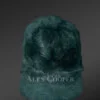 Mens Rabbit Fur Baseball Hat in Green (5)