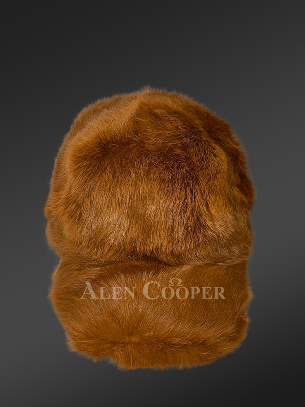 Mens Tan Rabbit Fur Baseball Hat (3)