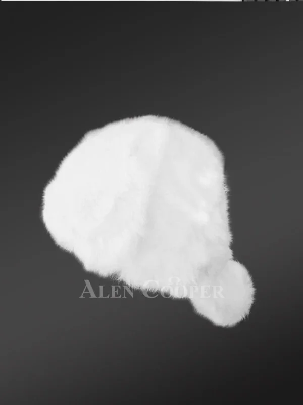 Mens White Mink Baseball Hat (2)