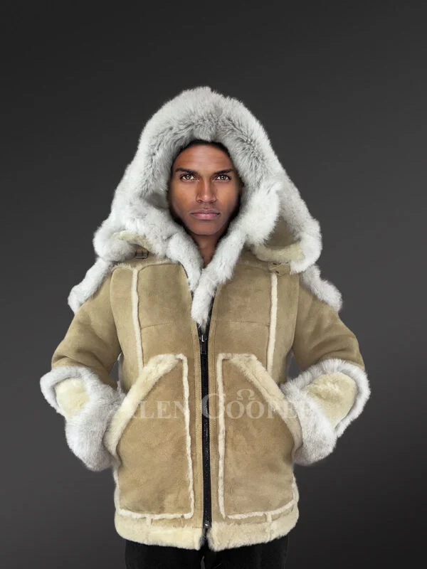 Mens Shearling Jacket with Fox Fur Accents – A Swanky Thermal Wear - Image 6