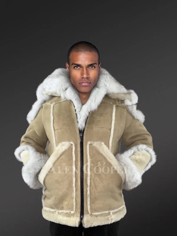 Mens Shearling Jacket with Fox Fur Accents – A Swanky Thermal Wear - Image 7