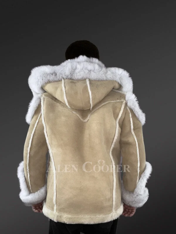 Mens Shearling Jacket with Fox Fur Accents – A Swanky Thermal Wear - Image 9