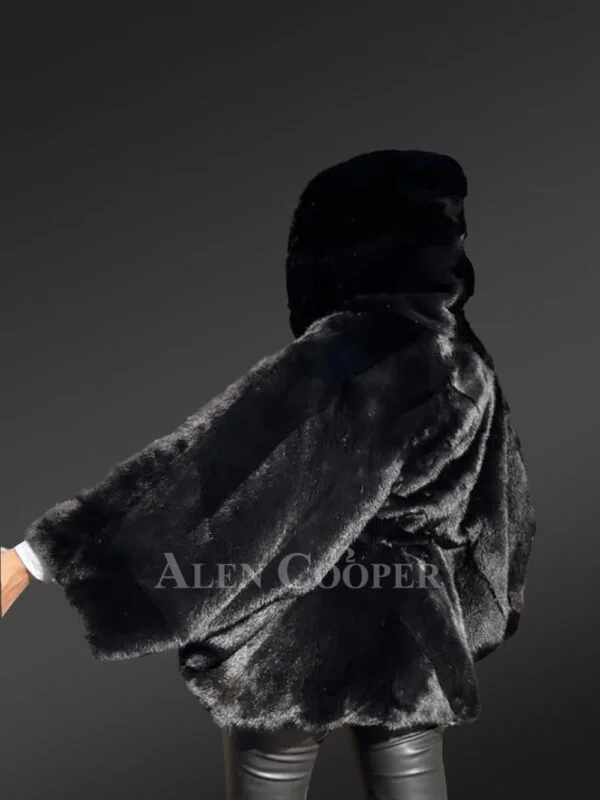 Womens Mink Baggy Cape Coat – Decking up the winter time in Glamorous Warmth - Image 8