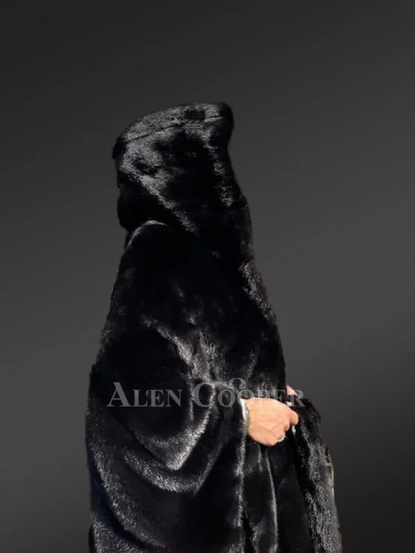 Womens Mink Baggy Cape Coat – Decking up the winter time in Glamorous Warmth - Image 7