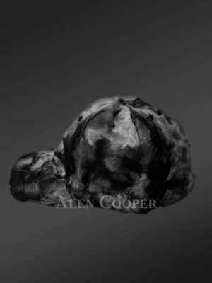 Black Mink Fur Baseball Hat (1)