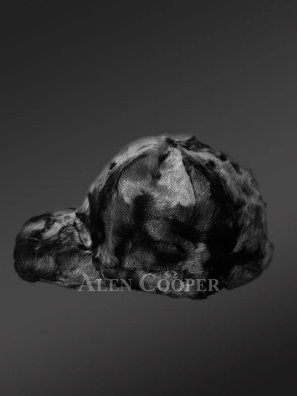 Black Mink Fur Baseball Hat (1)