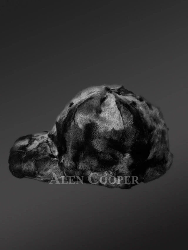 Black Mink Fur Baseball Hat (1)