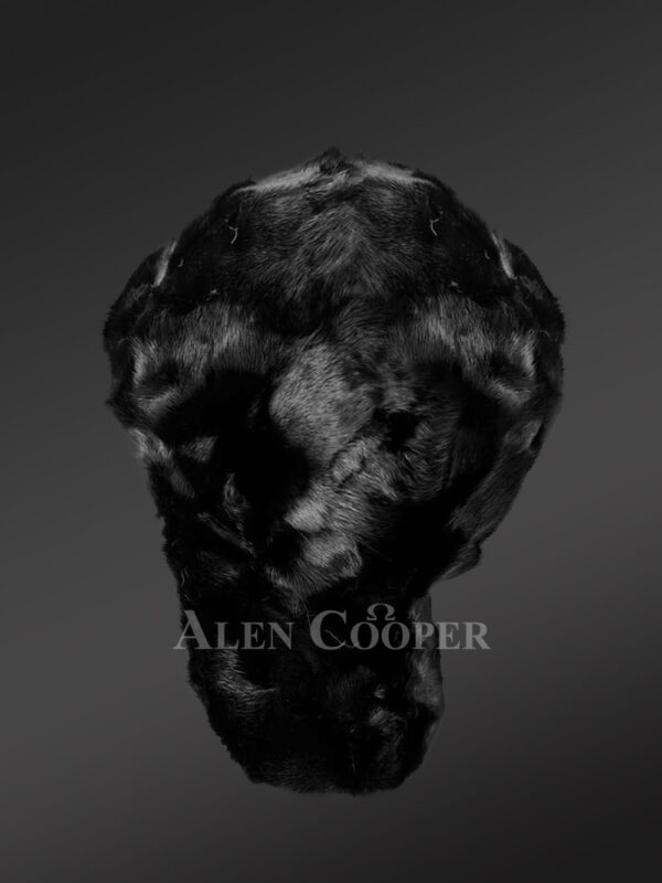 Black Mink Fur Baseball Hat (3)