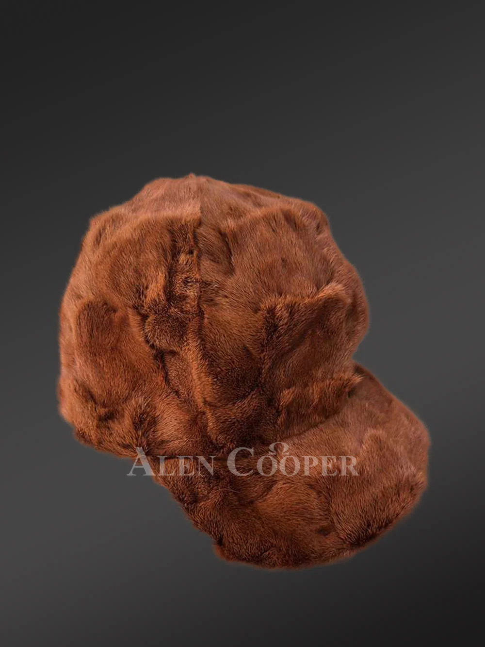 Mens Tan Mink Fur Baseball Hat (1)