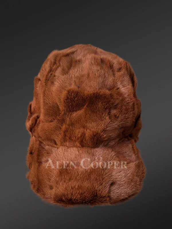 Mens Tan Mink Fur Baseball Hat (2)