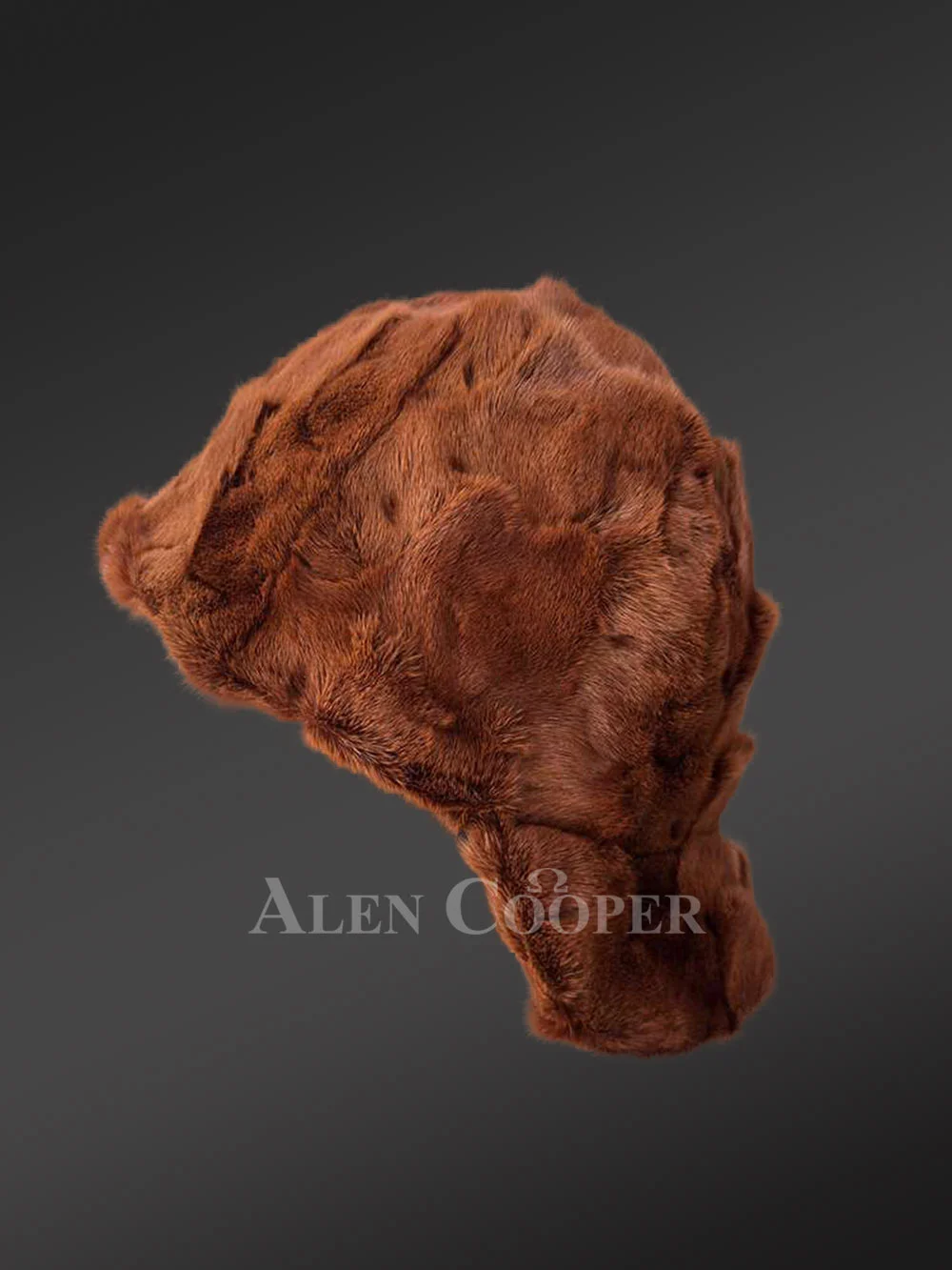 Mens Tan Mink Fur Baseball Hat (3)