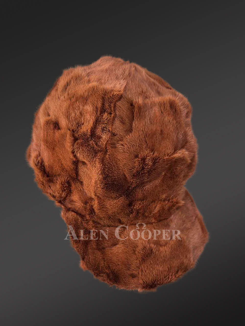 Mens Tan Mink Fur Baseball Hat (4)