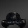 Mink Roller Hat with Fox Fur in Black